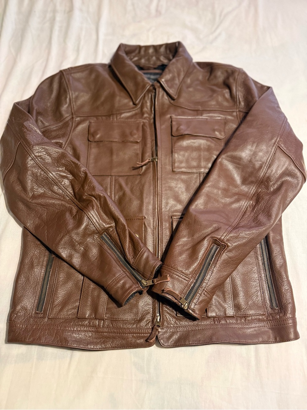 Harley-Davidson® Men's Portage Midweight Leather Jacket - Brown 98002-22VM
